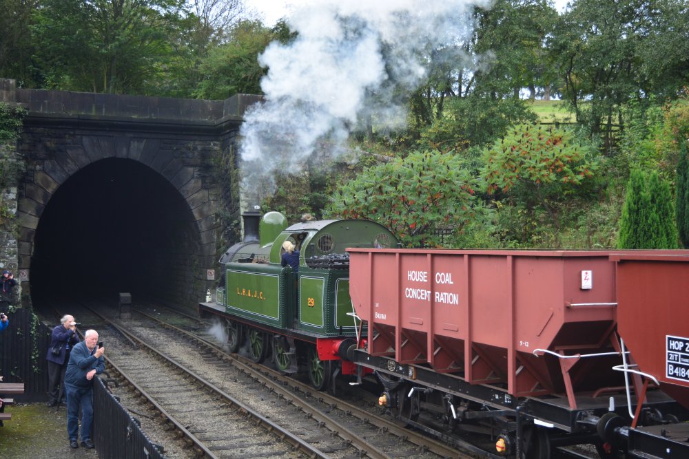 NYMR Autumn Steam Gala 2019 entering Grosmont funnel freight train Lambton Tank engine No 29