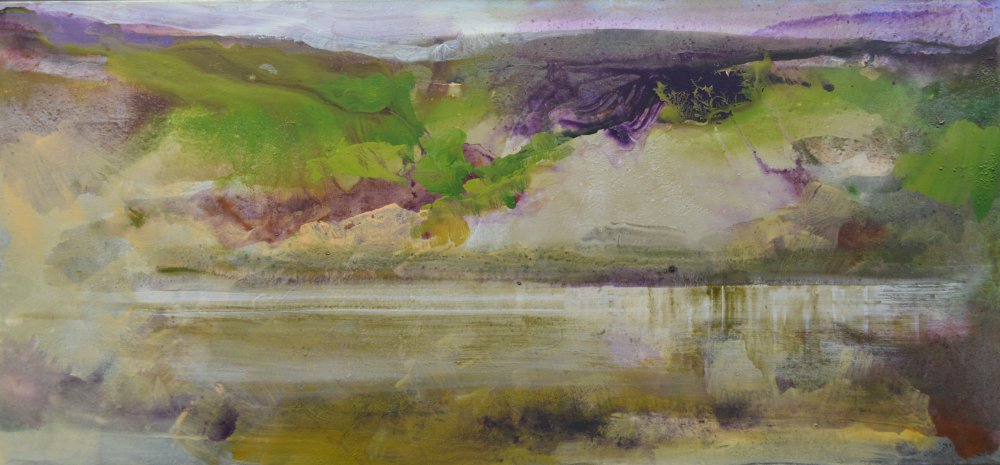 Malham Tarn painting by Peter M Hicks artist acrylic on canvas