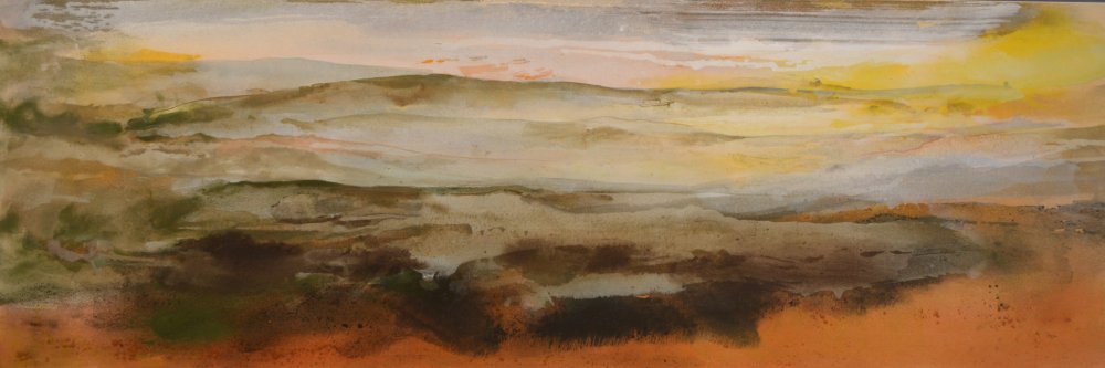 From Settle Tops Late Autumn painting by Peter M Hicks artist acrylic on canvas