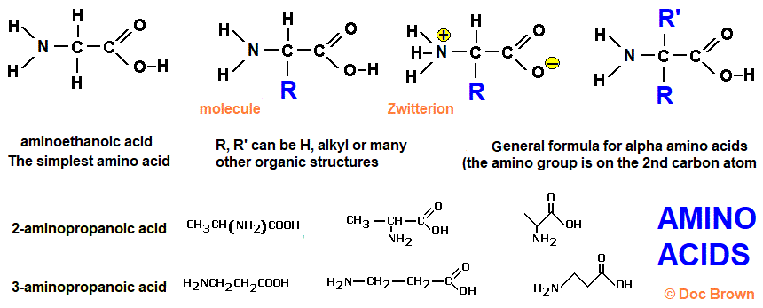 Zwitterionic Form Structure synthesis amino acids zwitterions acidic basic character ...