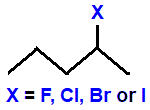 skeletal formula of 2-fluoropentane, 2-chloropentane, 2-bromopentane, 2-iodopentane, R/S optical isomers of C5H11Cl, C5H11Br, C5H11I, C5H11F