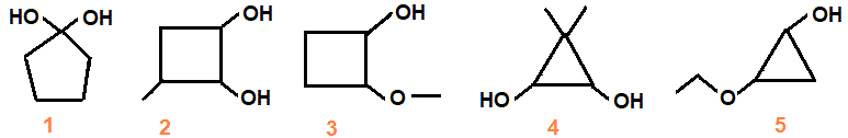 alicyclic constitutional isomers of molecular formula C5H10O2