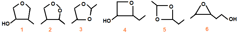heterocylic constitutional isomers of molecular formula C5H10O2