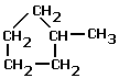 structural formula methylcyclopentane, C6H12 alkanes molecular structure naming (c) doc b